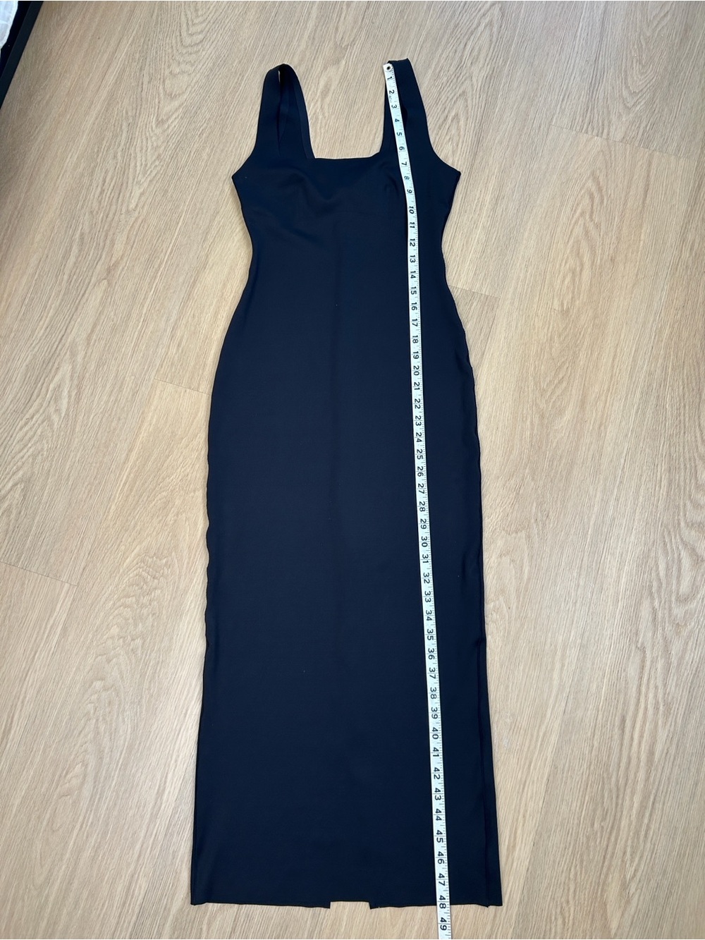 NWT Zara 1355/005/800 Polyamide Square Neck Bodycon Seamless Midi Dress M - Picture 5 of 7